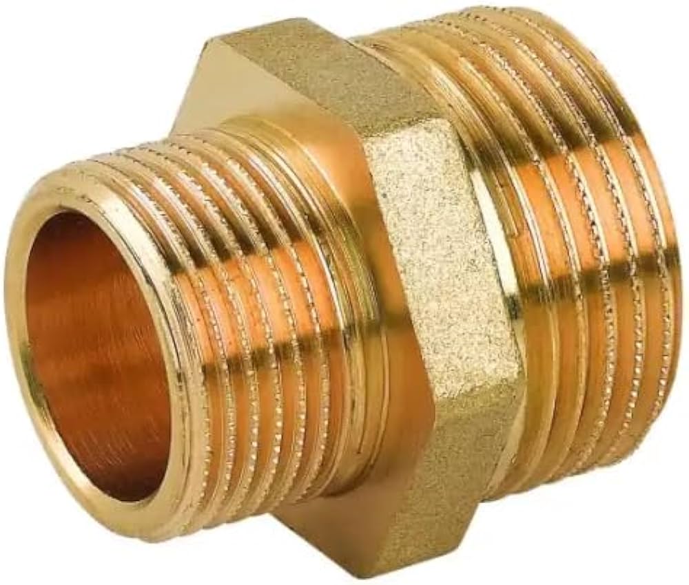 NIPPLES RID. IN OTTONE M/M 1/4" X 1/8"