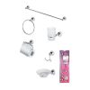 SET 6 ACCESSORI BAGNO CROMO/VETRO