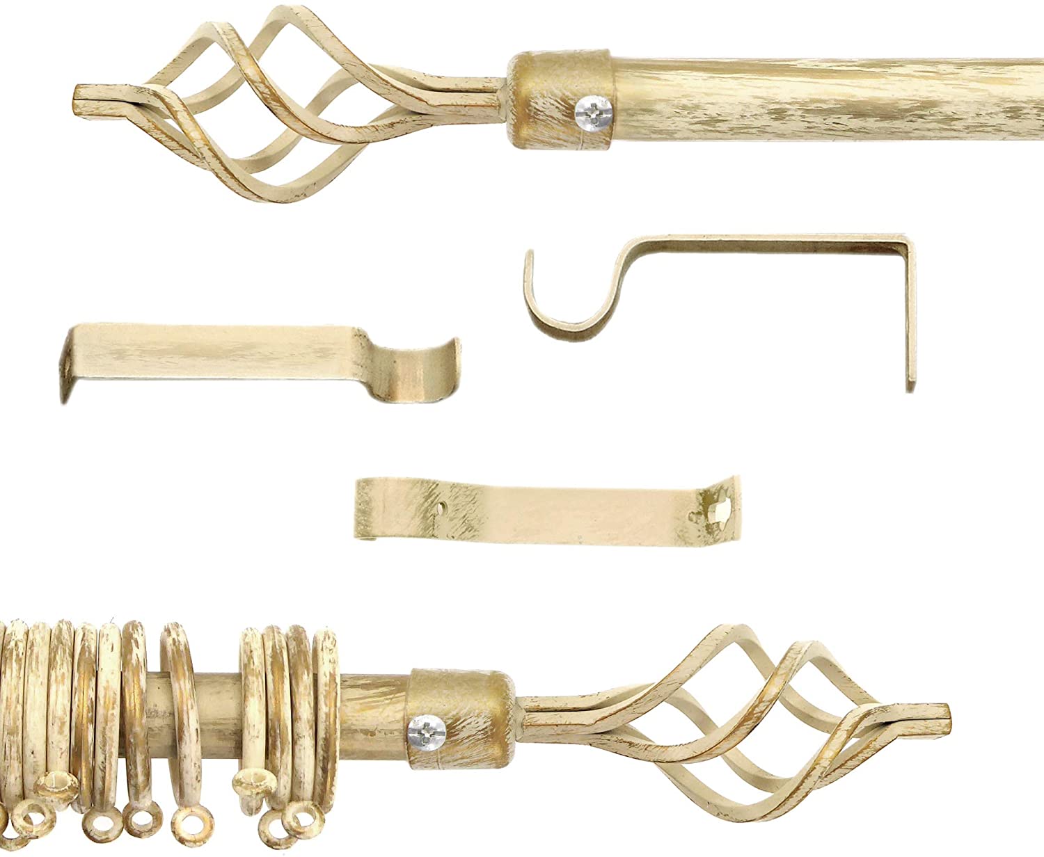 BASTONE TENDA 120-210 ZAGABRIA AVORIO/ORO