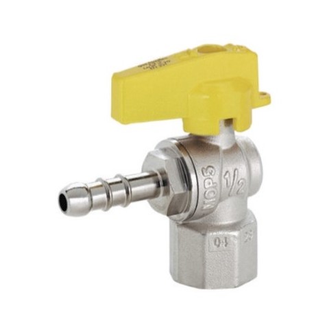 VALVOLA A SFERA GAS FARFALLA 90° F. 1/2X9 C/PORTAGOMMA