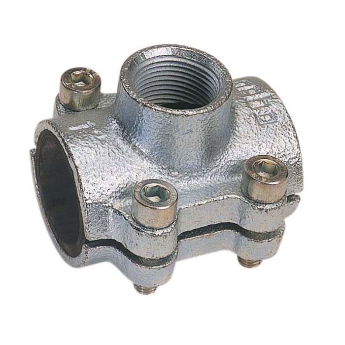 PRESA A STAFFA IN GHISA PER TUBO ZINC. 1"1/4x 3/4