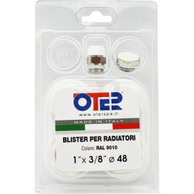 BLISTER RADIATORI ALL. C/VALV. VERN BIANCO 1" X 3/8