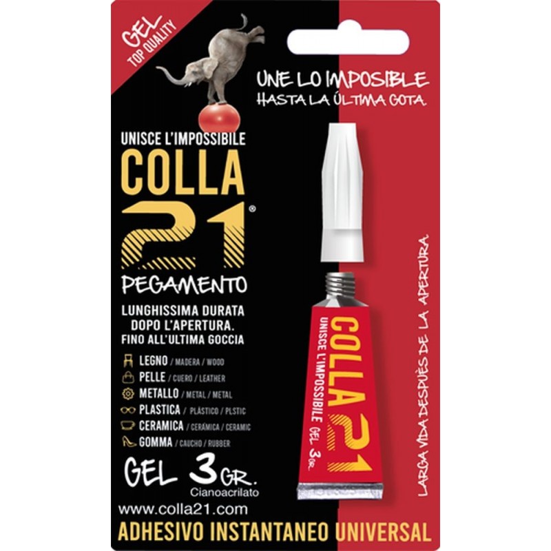 COLLA 21 UNIVERSALE ROSSA CIANOACRILATO 3GR. GEL