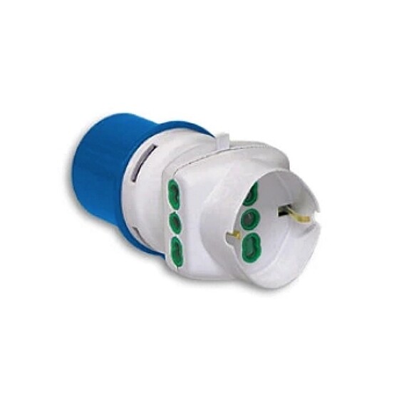 ADATTATORE DA SPINA CEE 2P+T A BIPRESA SCHUKO+ PRESE LATERALI