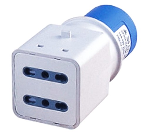 ADATTATORE DA SPINA CEE 2P+T A 2 BIPRESE 16A
