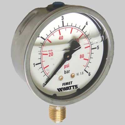 MANOMETRO CON GLICERINA D.63 0-25 BAR