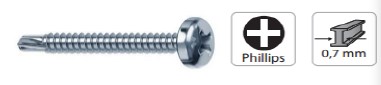 VITE AUTOFORANTE TESTA ES. 6,3X70 PZ100